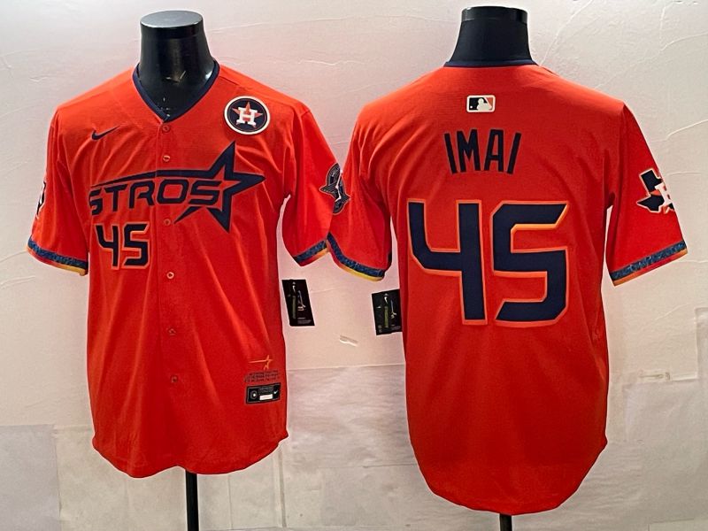 Men 2026 Houston Astros #45 Imai Orange 4th generations Nike MLB Jersey style 02->houston astros->MLB Jersey